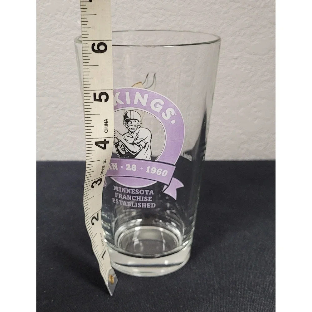 Minnesota Vikings Miller Lite Beer Glass 1960 Franchise Established Promo 16oz